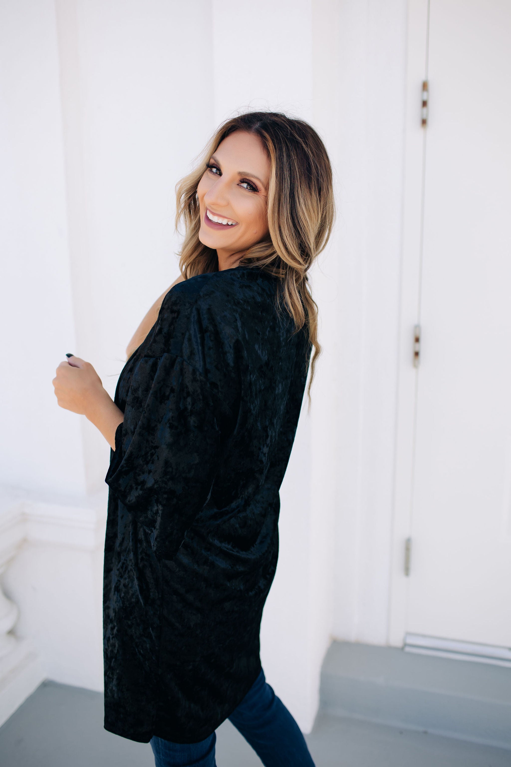 Kimberly Crushed Velvet Cardigan