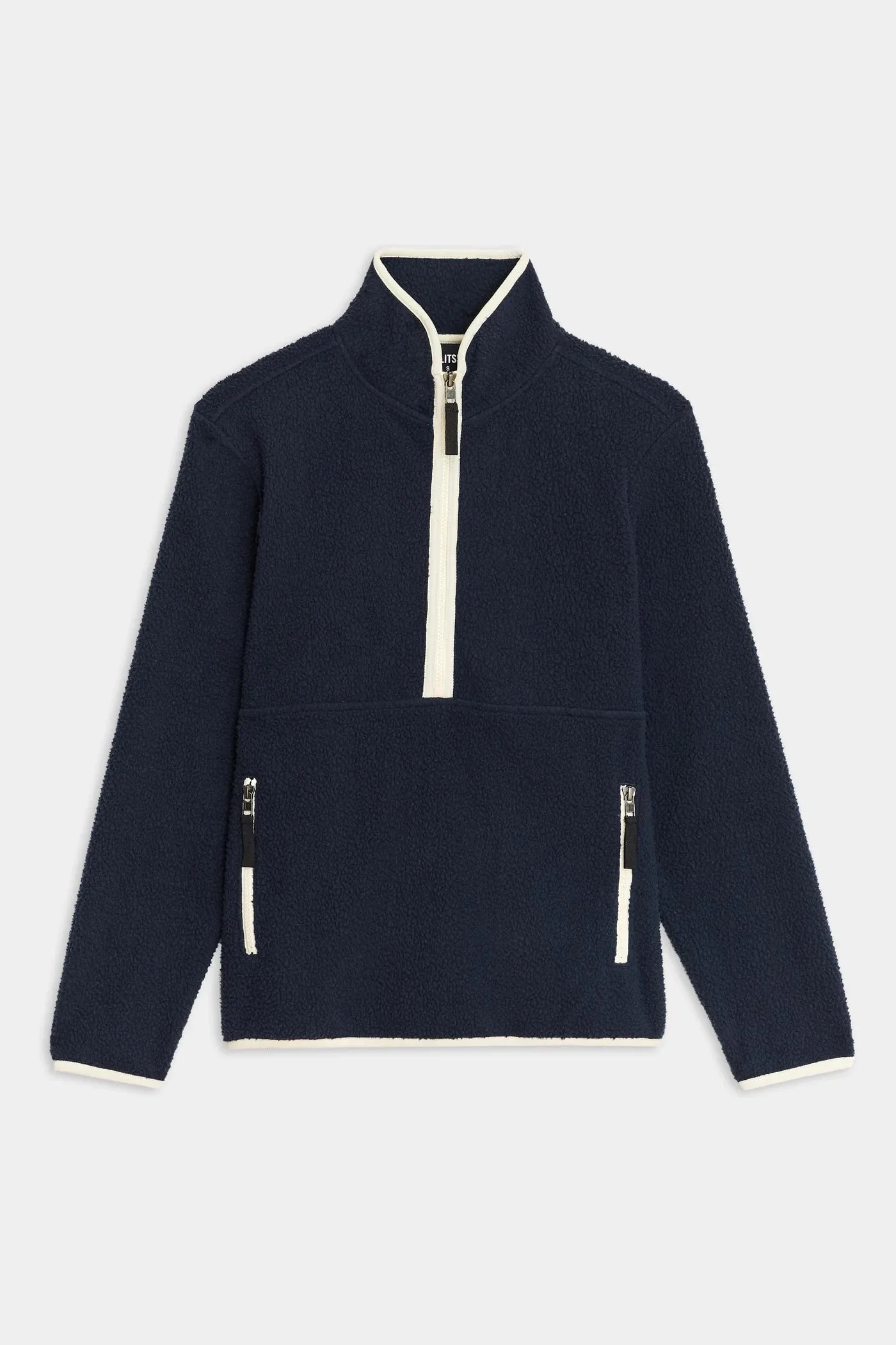 Libby Sherpa Half Zip: Indigo/Creme