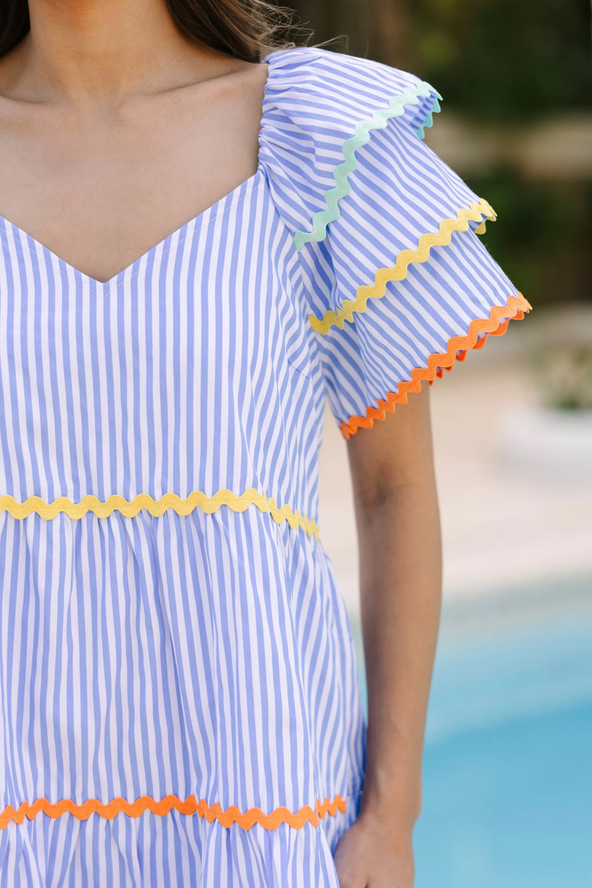 Lift You Up Blue Striped Dress