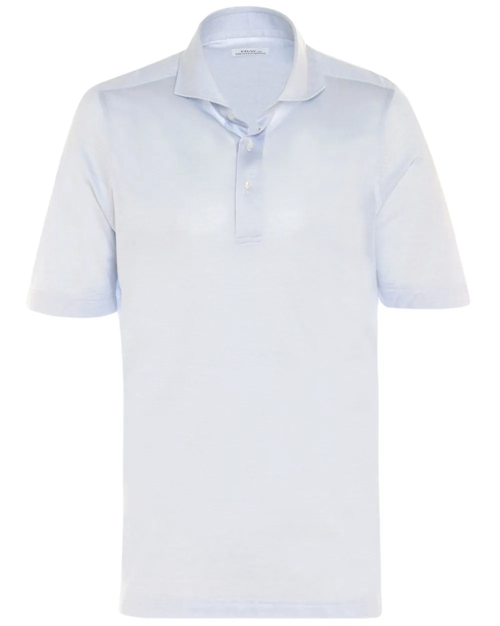 Light Blue Cotton Knit Short Sleeve Polo