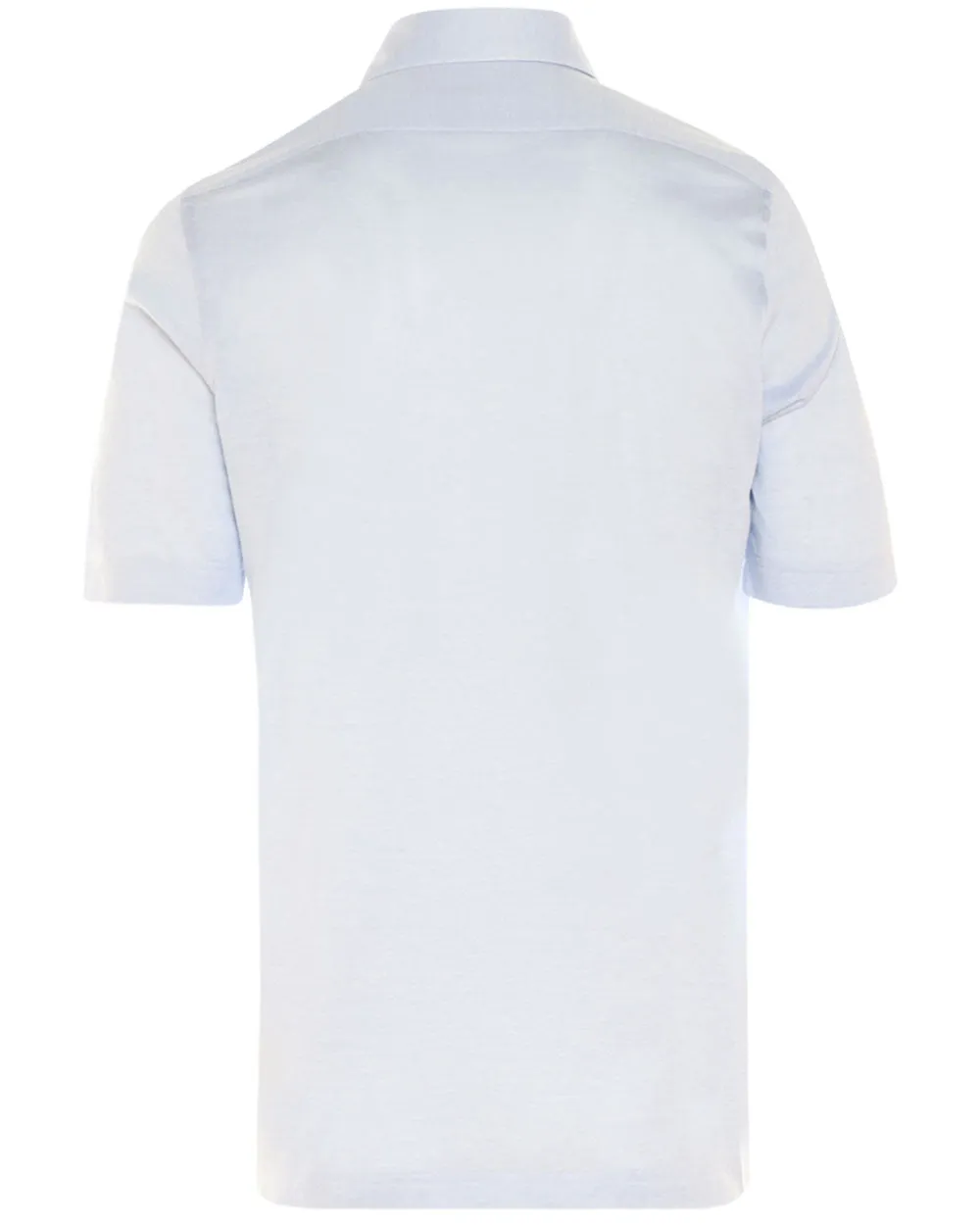 Light Blue Cotton Knit Short Sleeve Polo