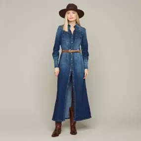 Long Denim Duster :: Medium Wash Denim