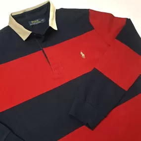 Longsleeve PRL striped polo for men | Red