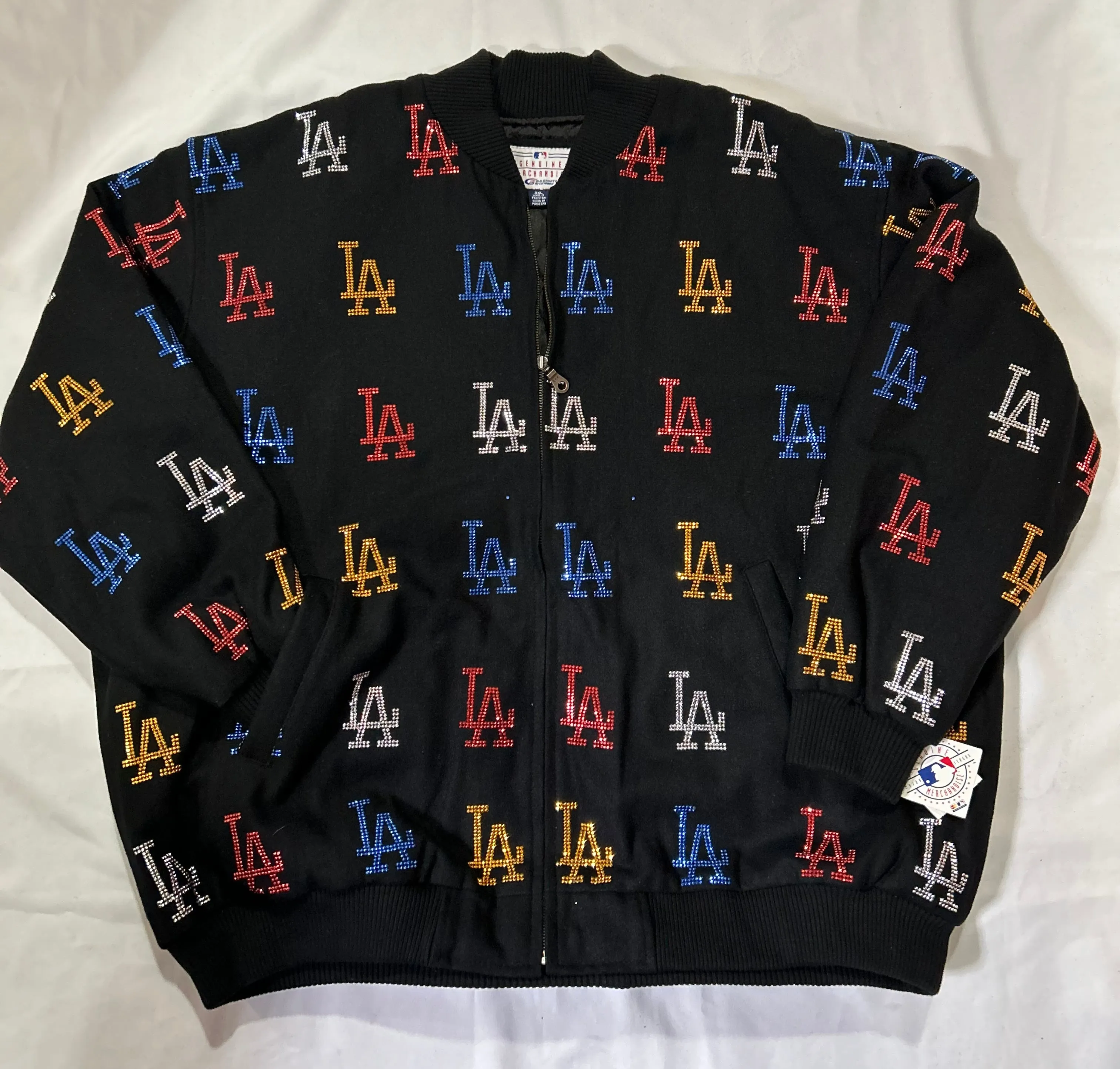 Los Angeles Dodgers MLB Genuine Merchandise Vintage Bedazzled Mens Wool Jacket