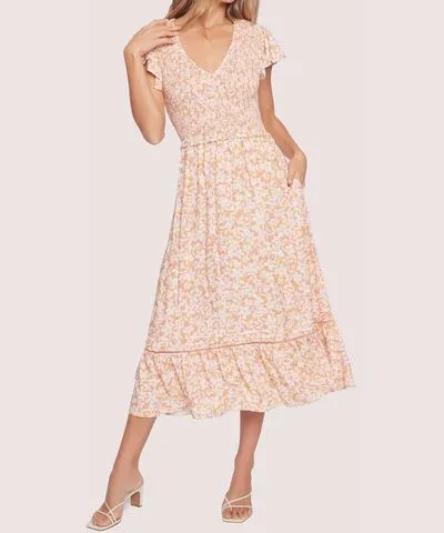 Lost And Wander Coastal Daisies Midi Dress