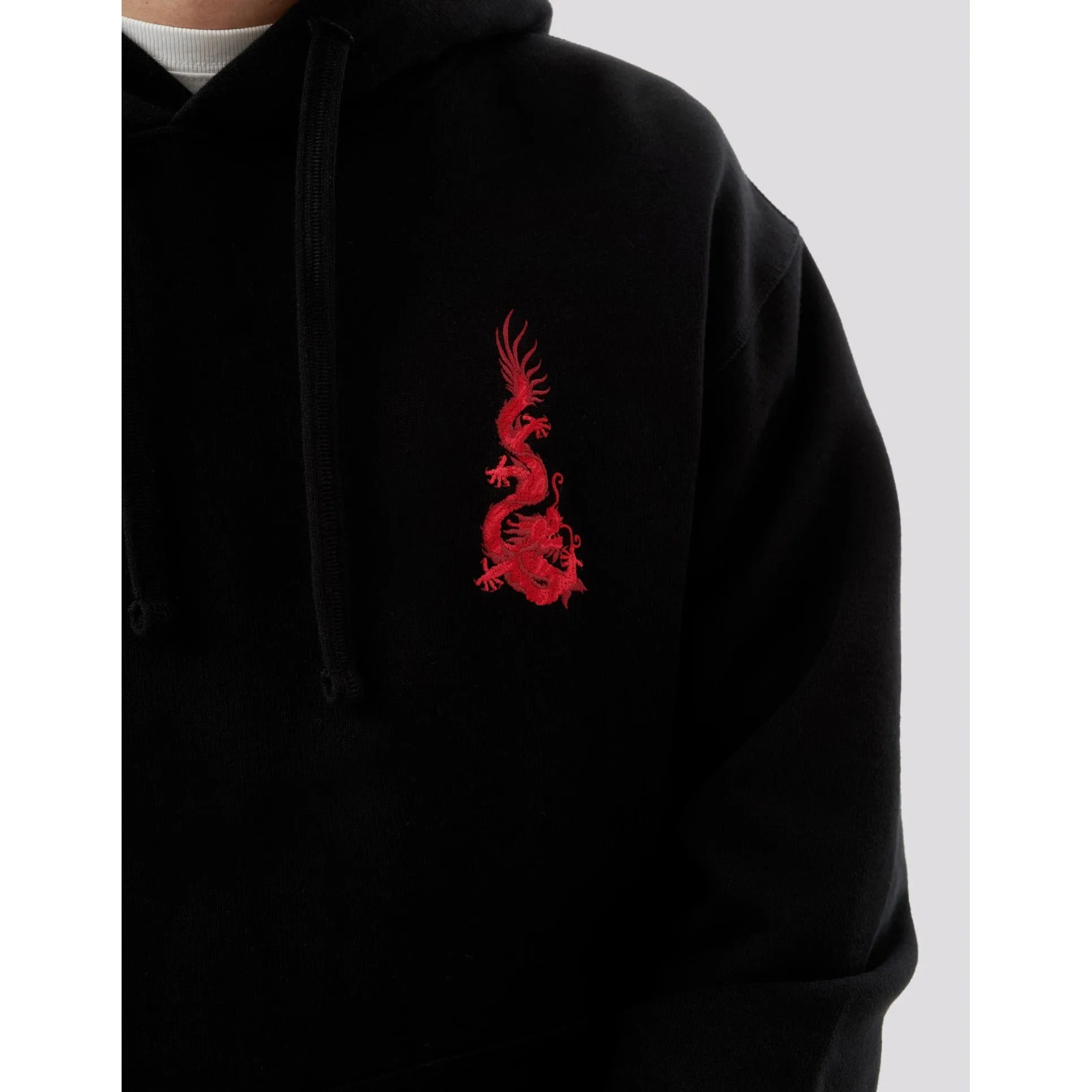 Maharishi Men Original Dragon Embroidered Hoody Black