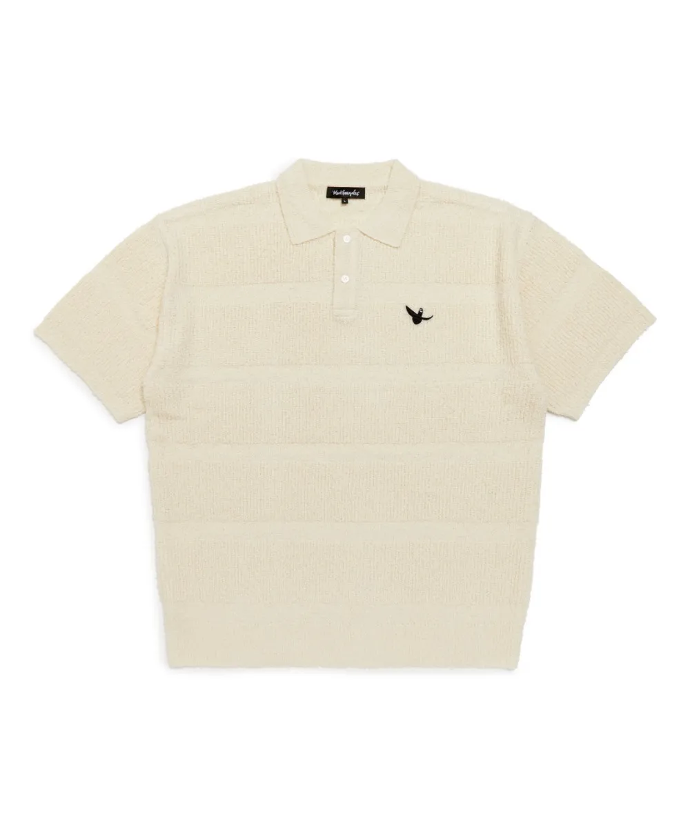 Mark Gonzales  |[MARK GONZALES]★STRIPE KNIT S/S POLO