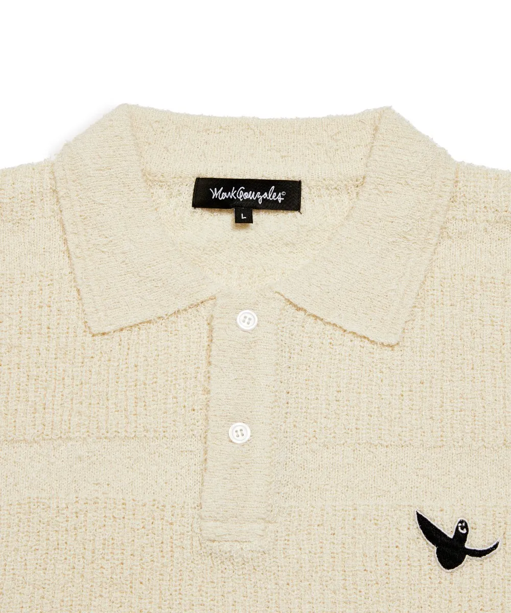 Mark Gonzales  |[MARK GONZALES]★STRIPE KNIT S/S POLO