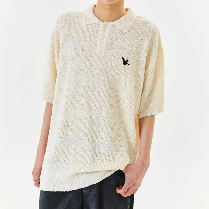 Mark Gonzales  |[MARK GONZALES]★STRIPE KNIT S/S POLO