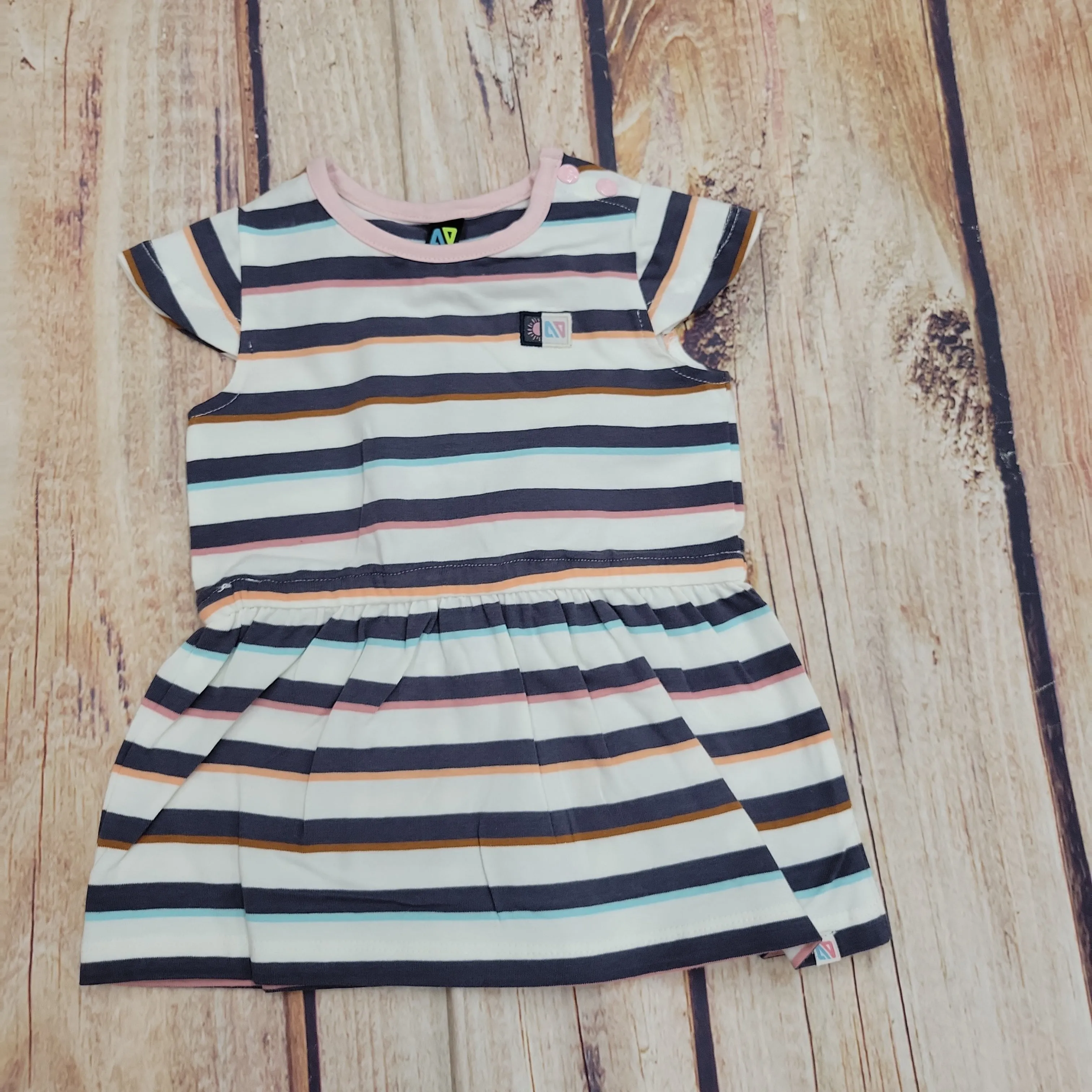 NORUK GRAY AND MULIT STRIPED TUNIC DRESS