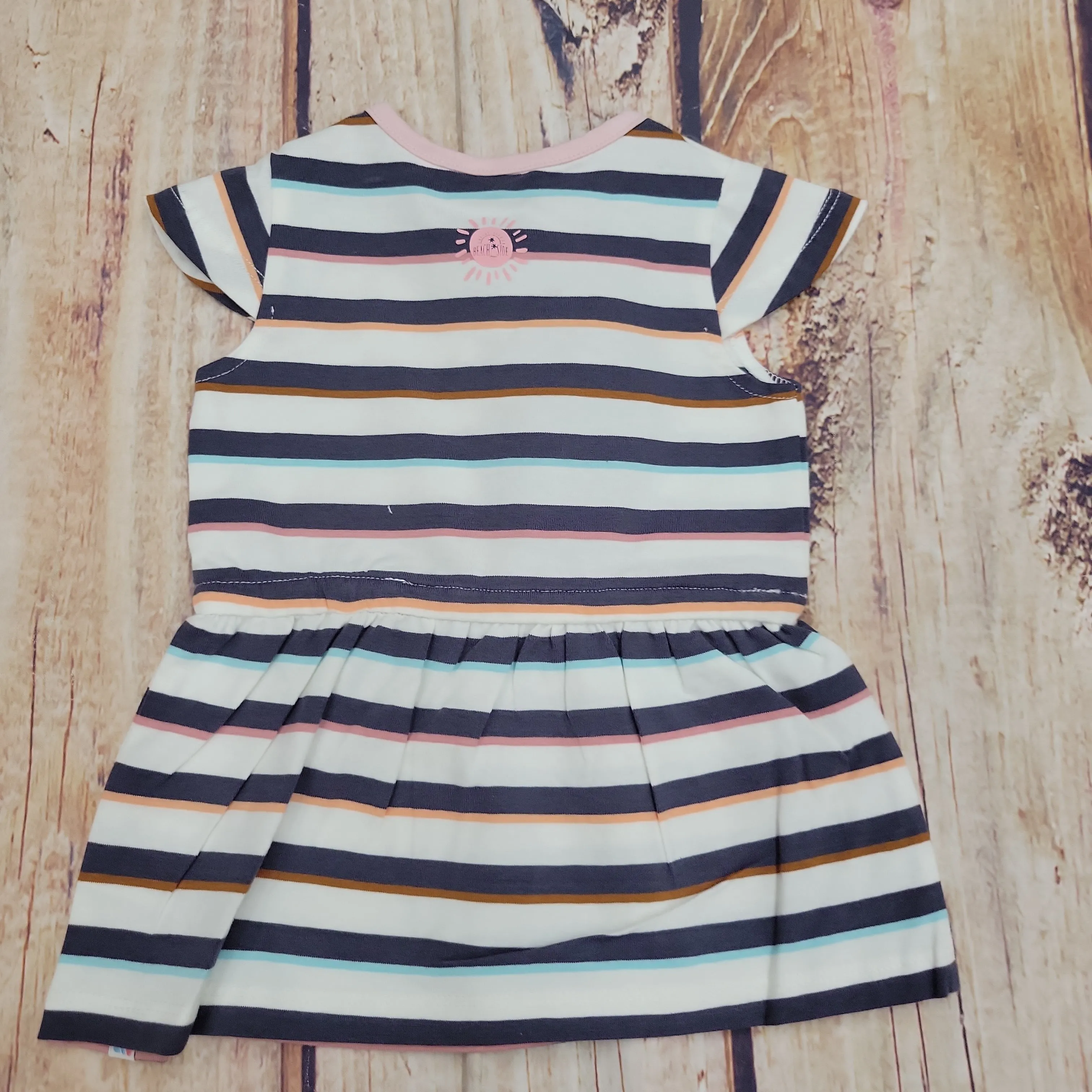 NORUK GRAY AND MULIT STRIPED TUNIC DRESS