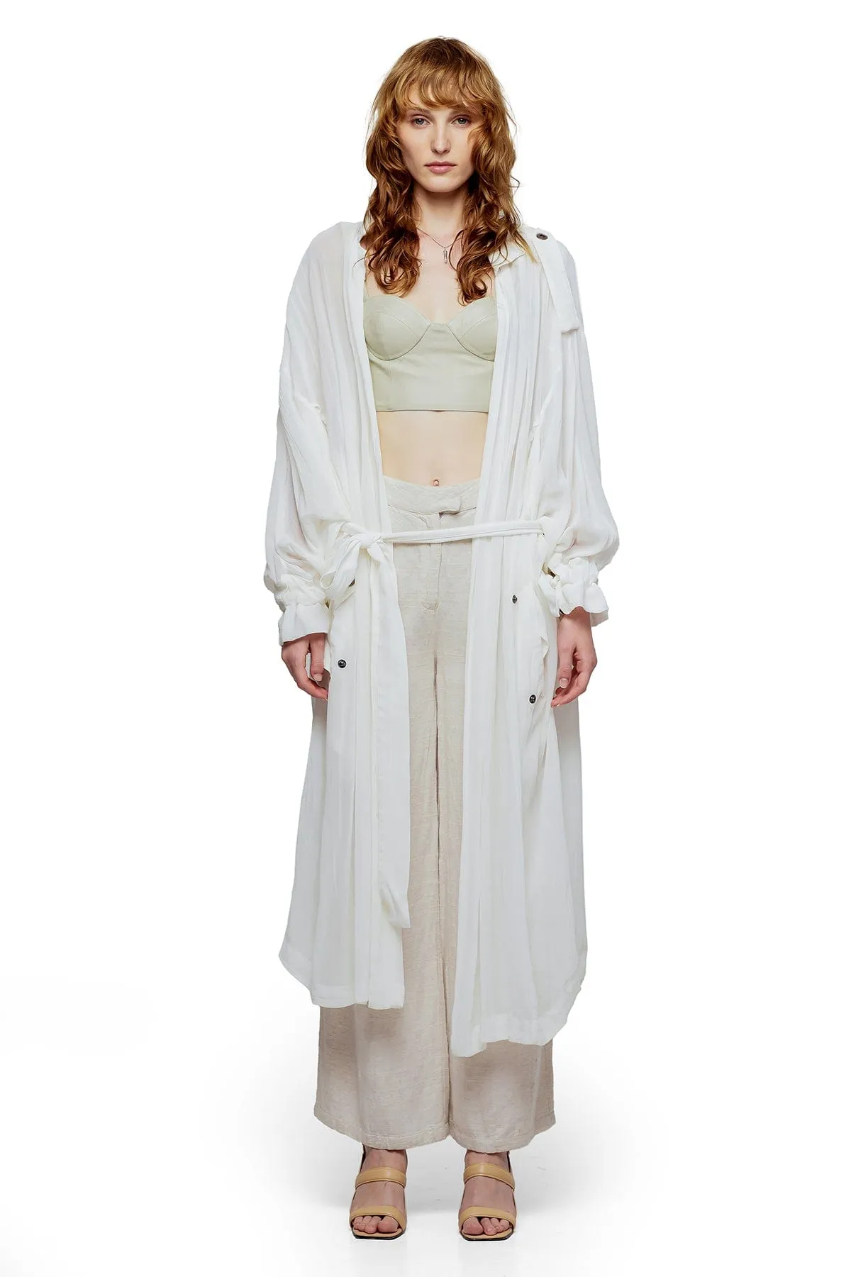 OVERSIZE SHEER JACKET IN BONE