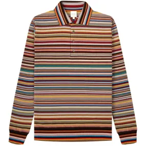 Paul Smith Signature Stripe LS Knit Polo Multi