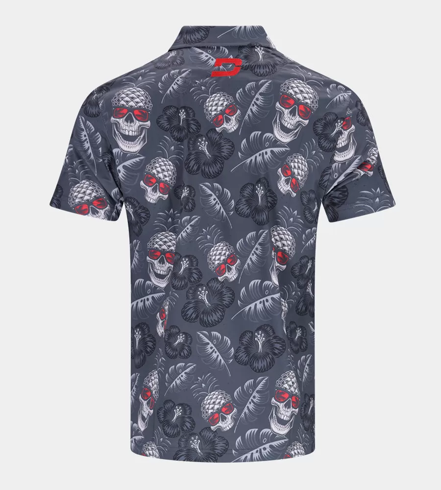 PINEAPPLE SKULLZ 2.0 POLO - CHARCOAL / RED