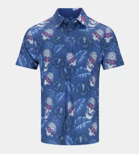 PINEAPPLE SKULLZ 2.0 POLO - NAVY / CORAL