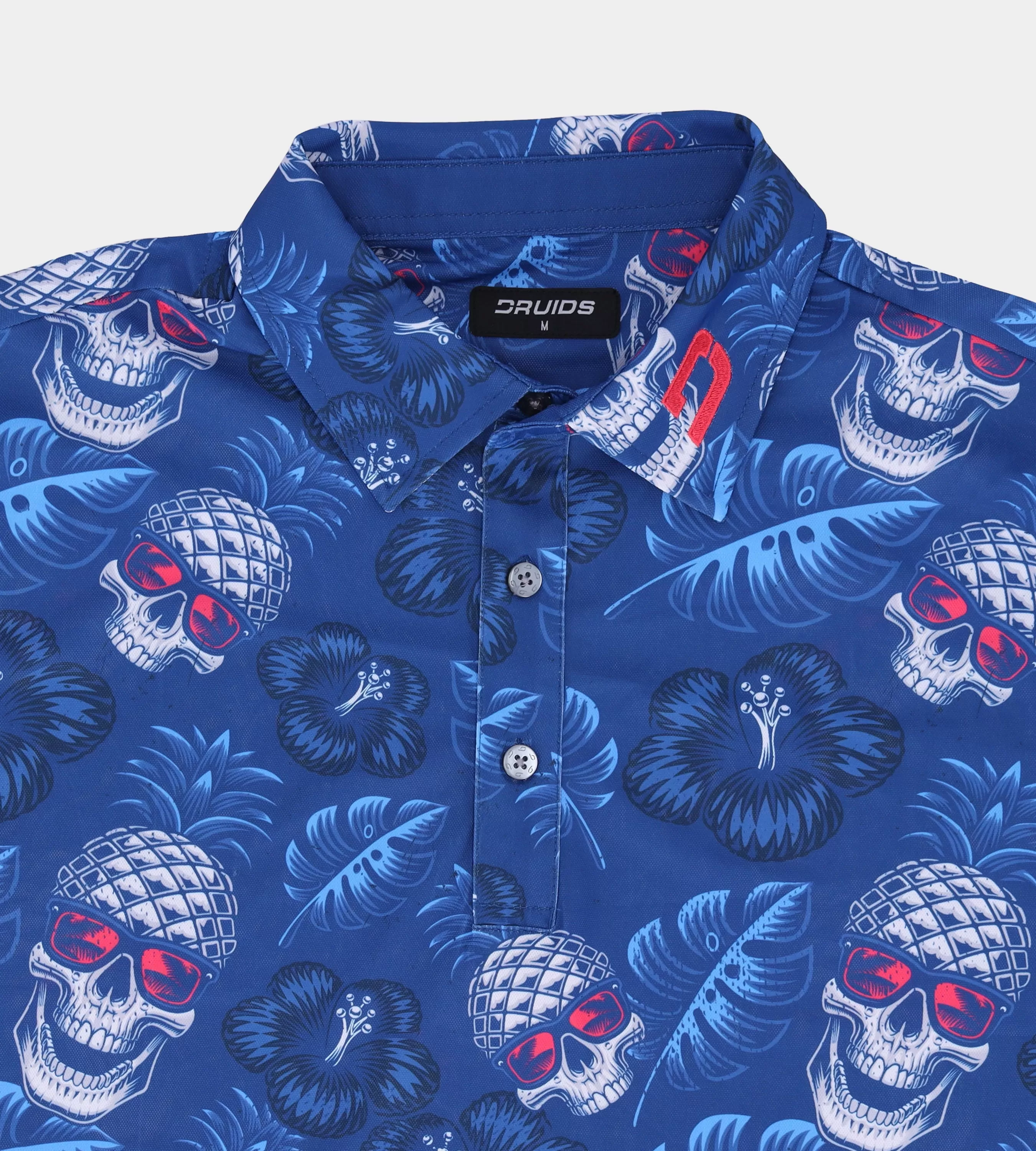 PINEAPPLE SKULLZ 2.0 POLO - NAVY / CORAL