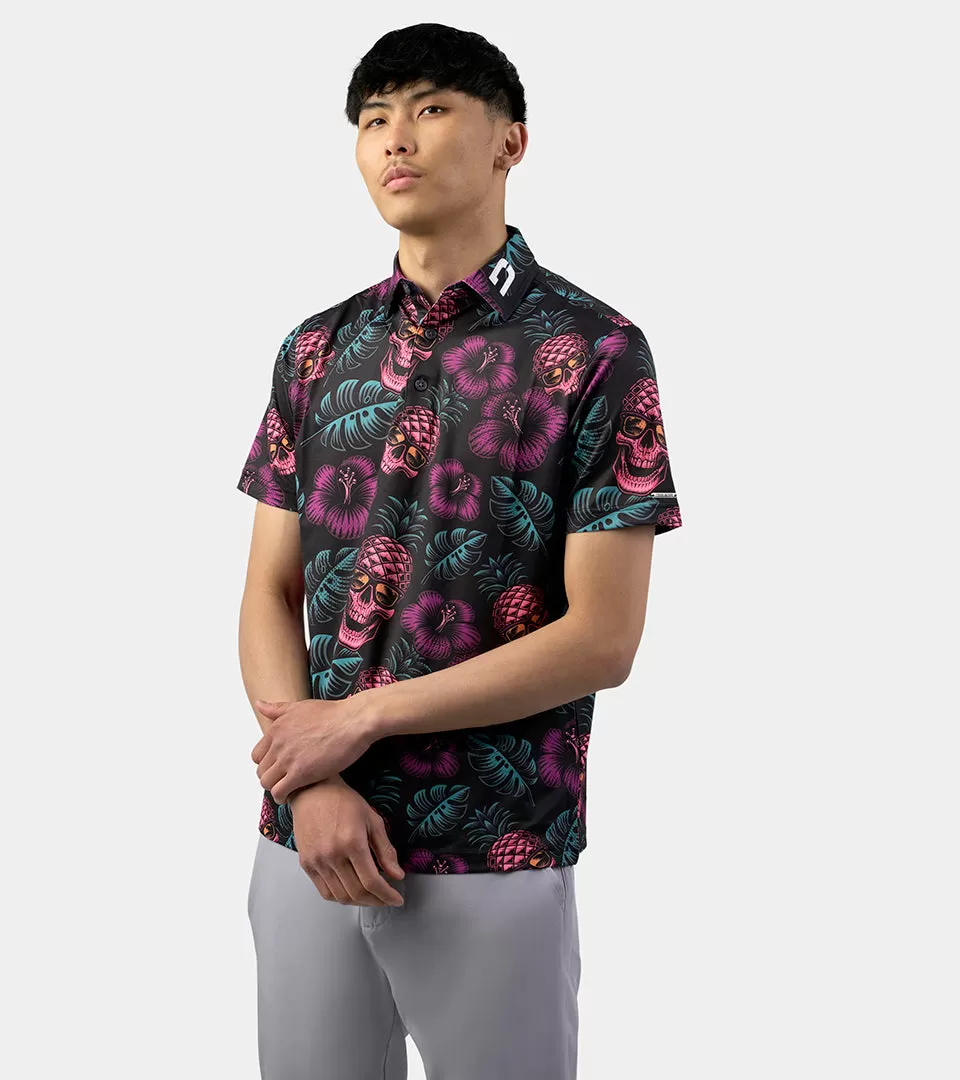 PINEAPPLE SKULLZ POLO - BLACK