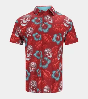 PINEAPPLE SKULLZ POLO - RED