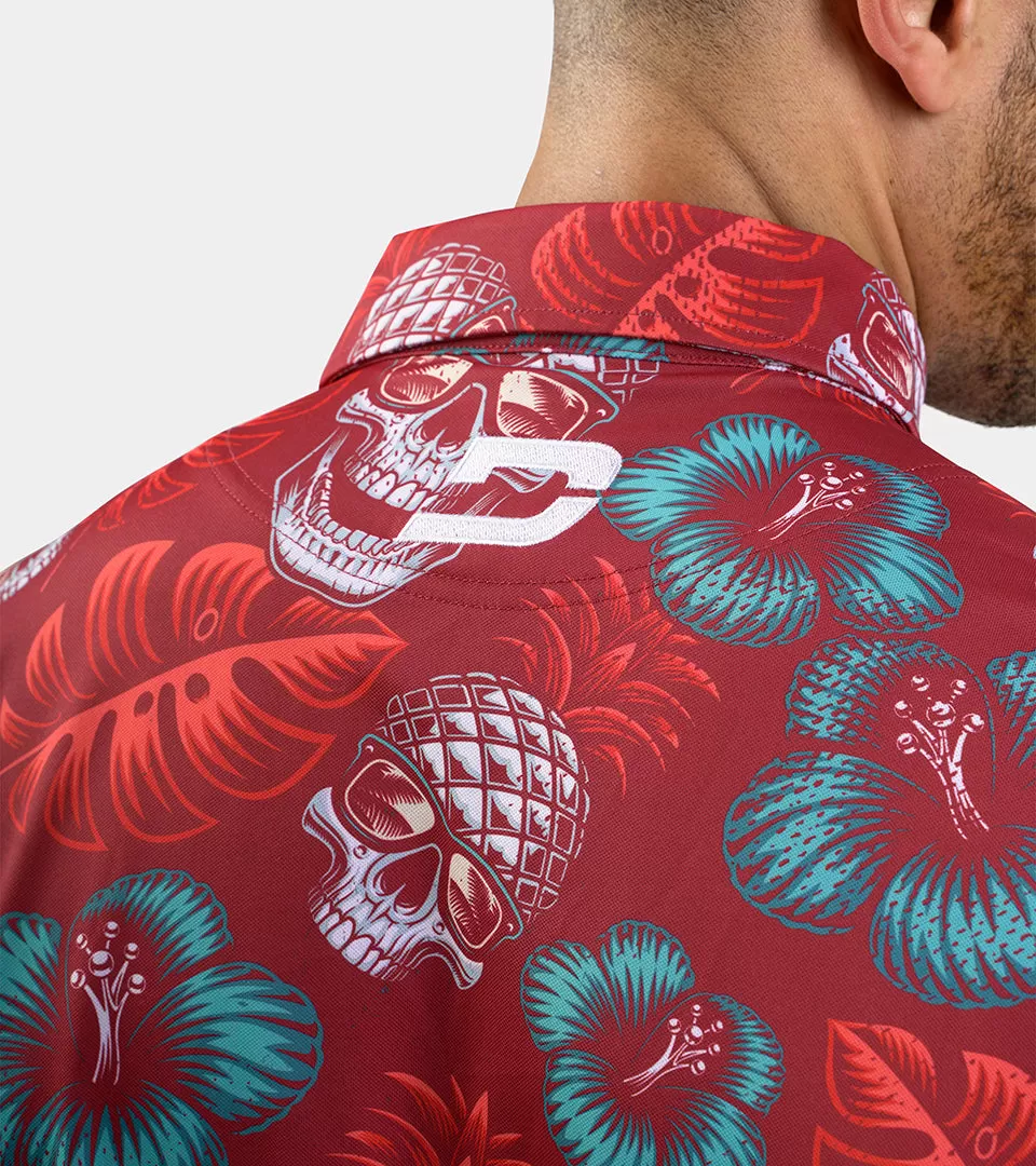 PINEAPPLE SKULLZ POLO - RED