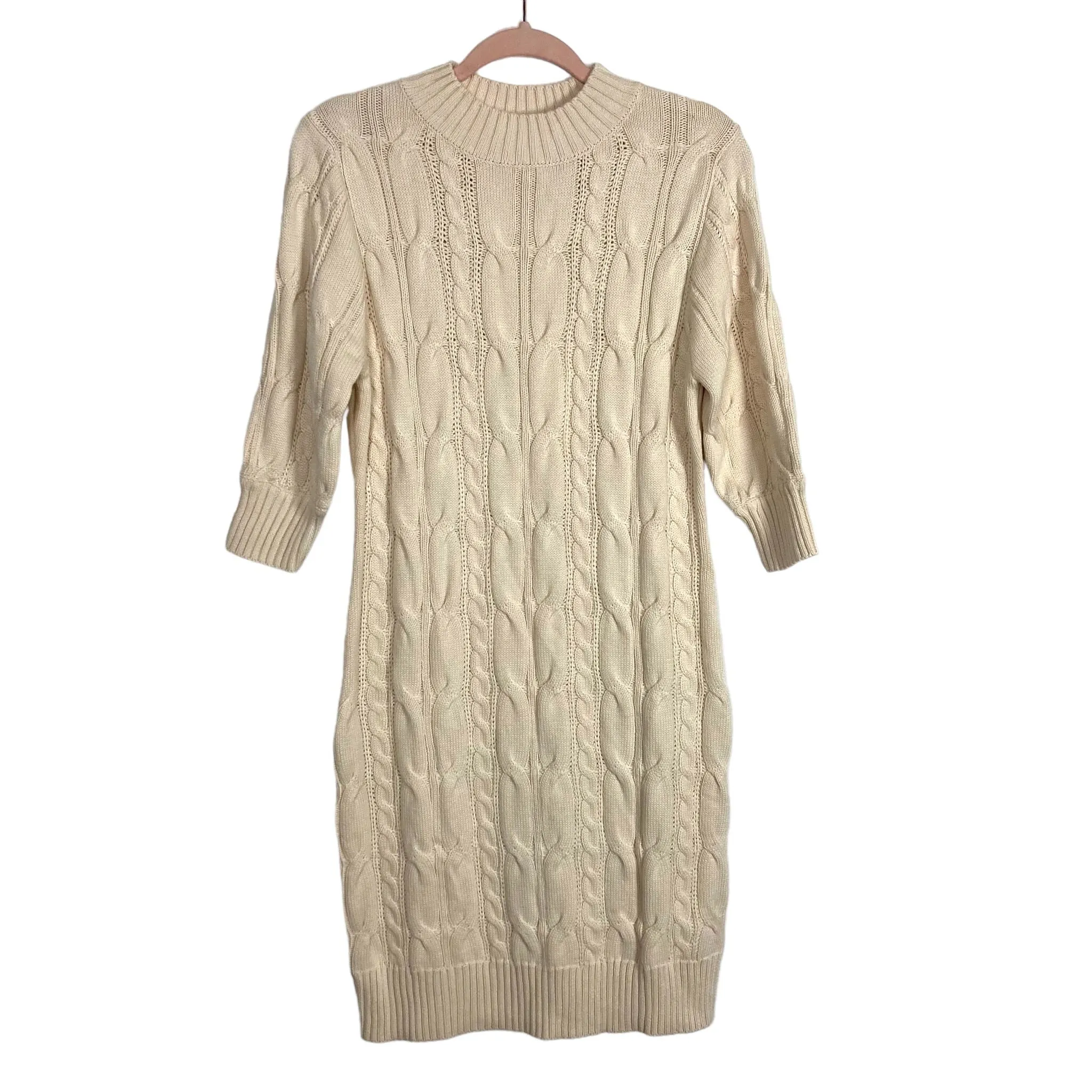 Pink Desert Cream Cable Knit Sweater Dress NWT- Size S (sold out online)