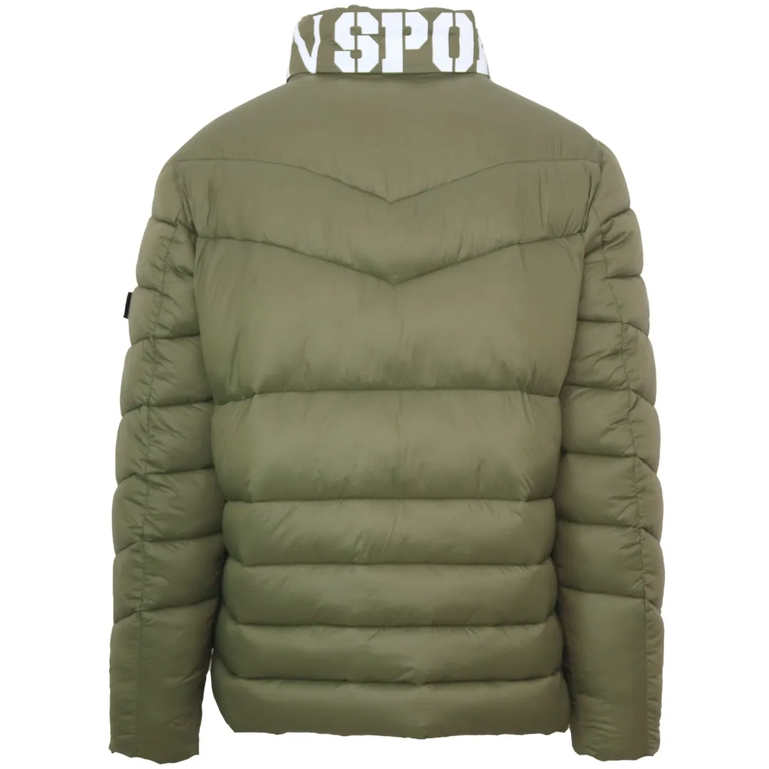 Plein Sport Padded Bold Logo Green Jacket