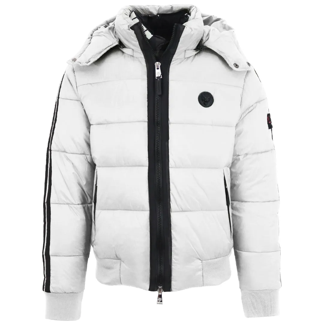 Plein Sport Padded Taped Sleeve White Jacket