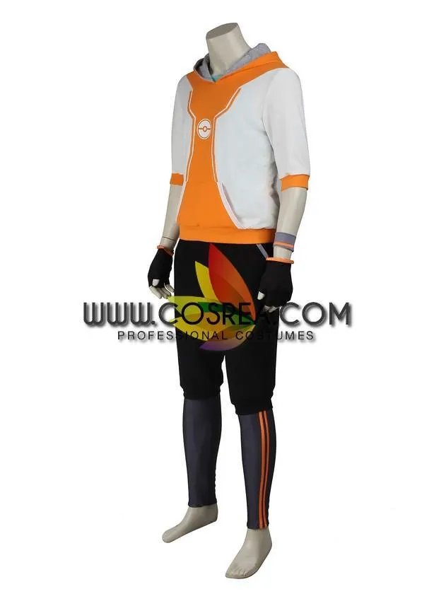 Pokemon Go Orange Male Trainer Cosplay Costume