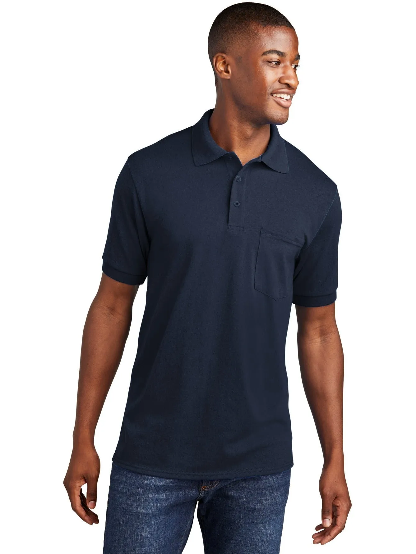 Port & CompanyCore Blend Jersey Knit Pocket Polo