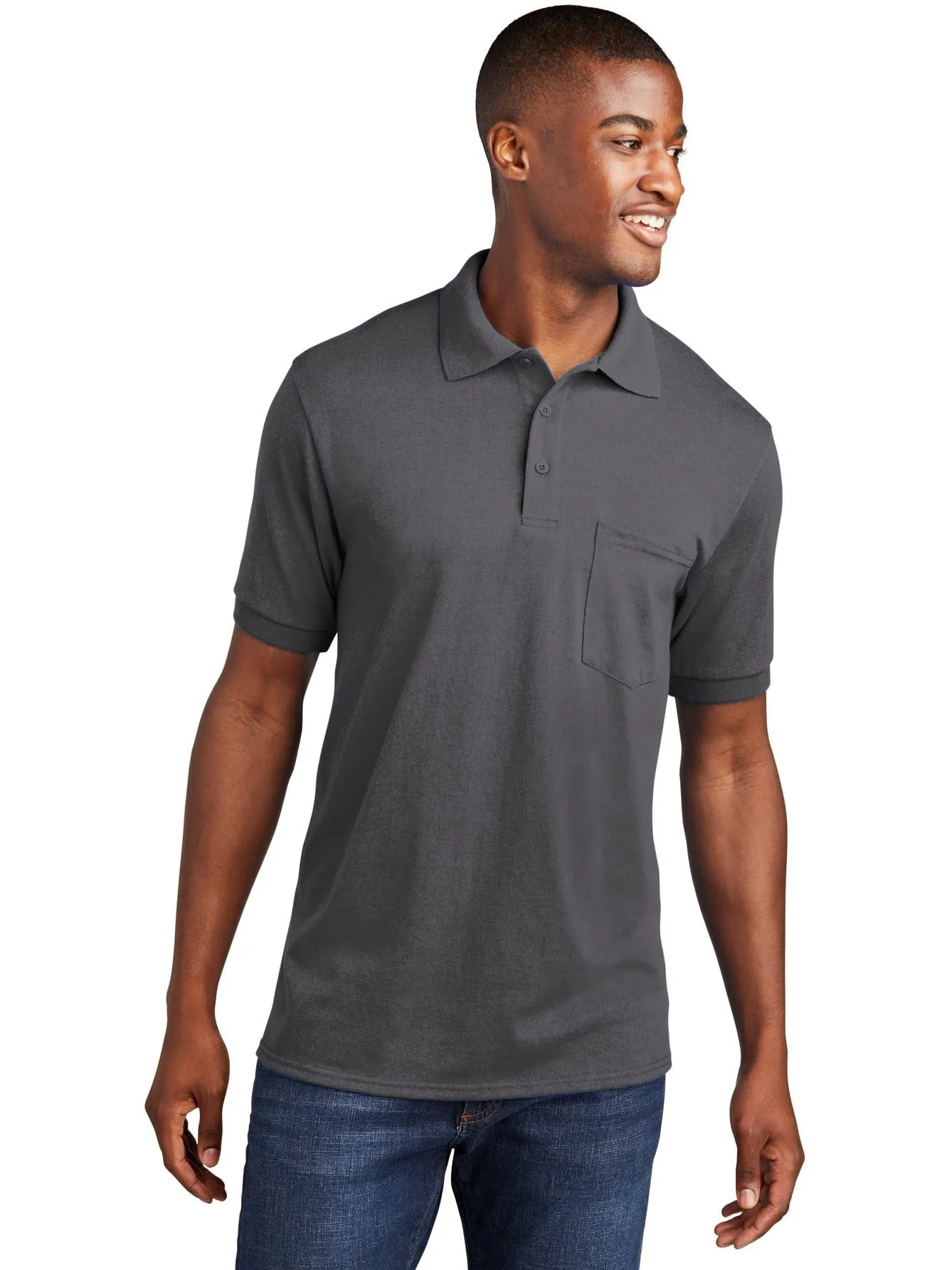 Port & CompanyCore Blend Jersey Knit Pocket Polo