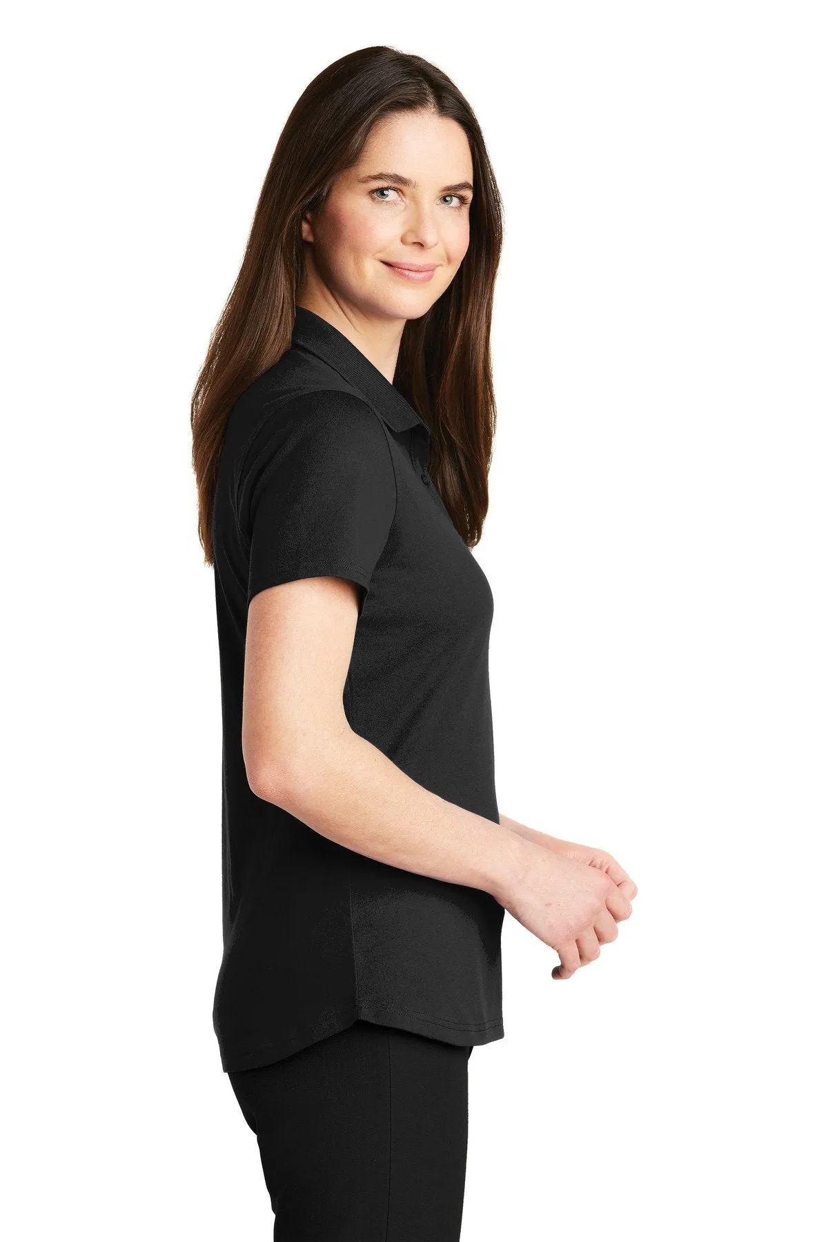 Port Authority Ladies SuperPro Knit Polo LK164 Black