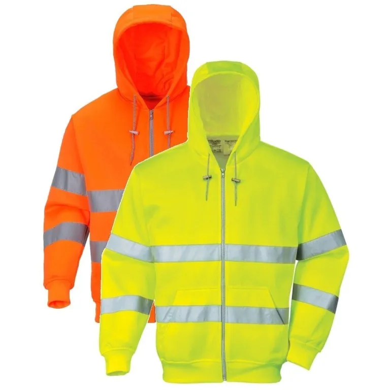 Portwest H-Viz Zip front Hoody