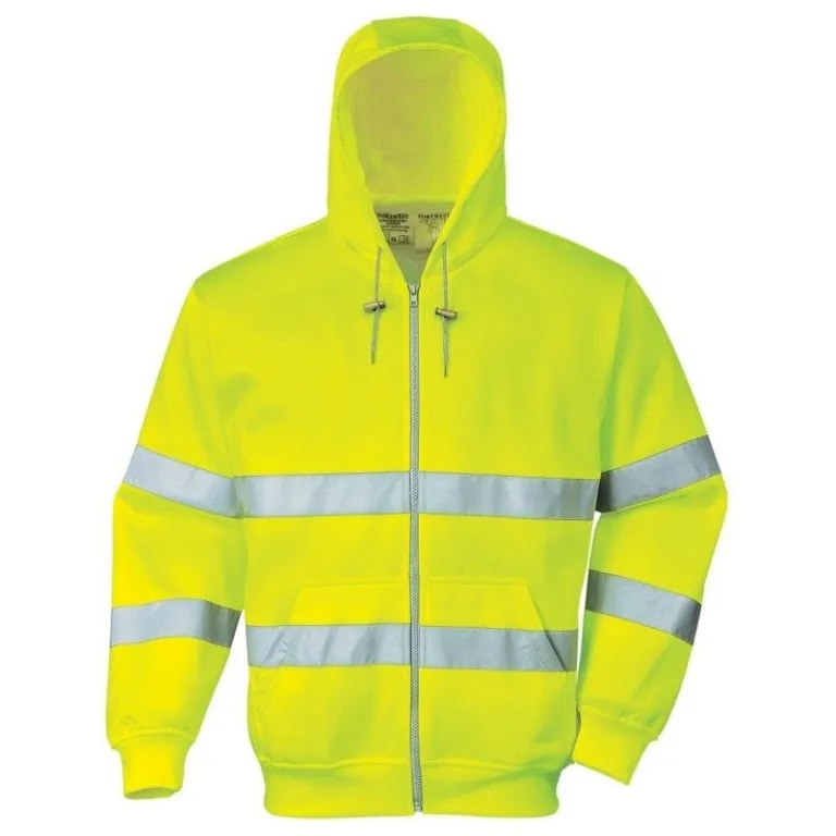 Portwest H-Viz Zip front Hoody