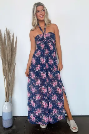 Pretty Demeanor Floral Halter Maxi Dress -BACK IN STOCK