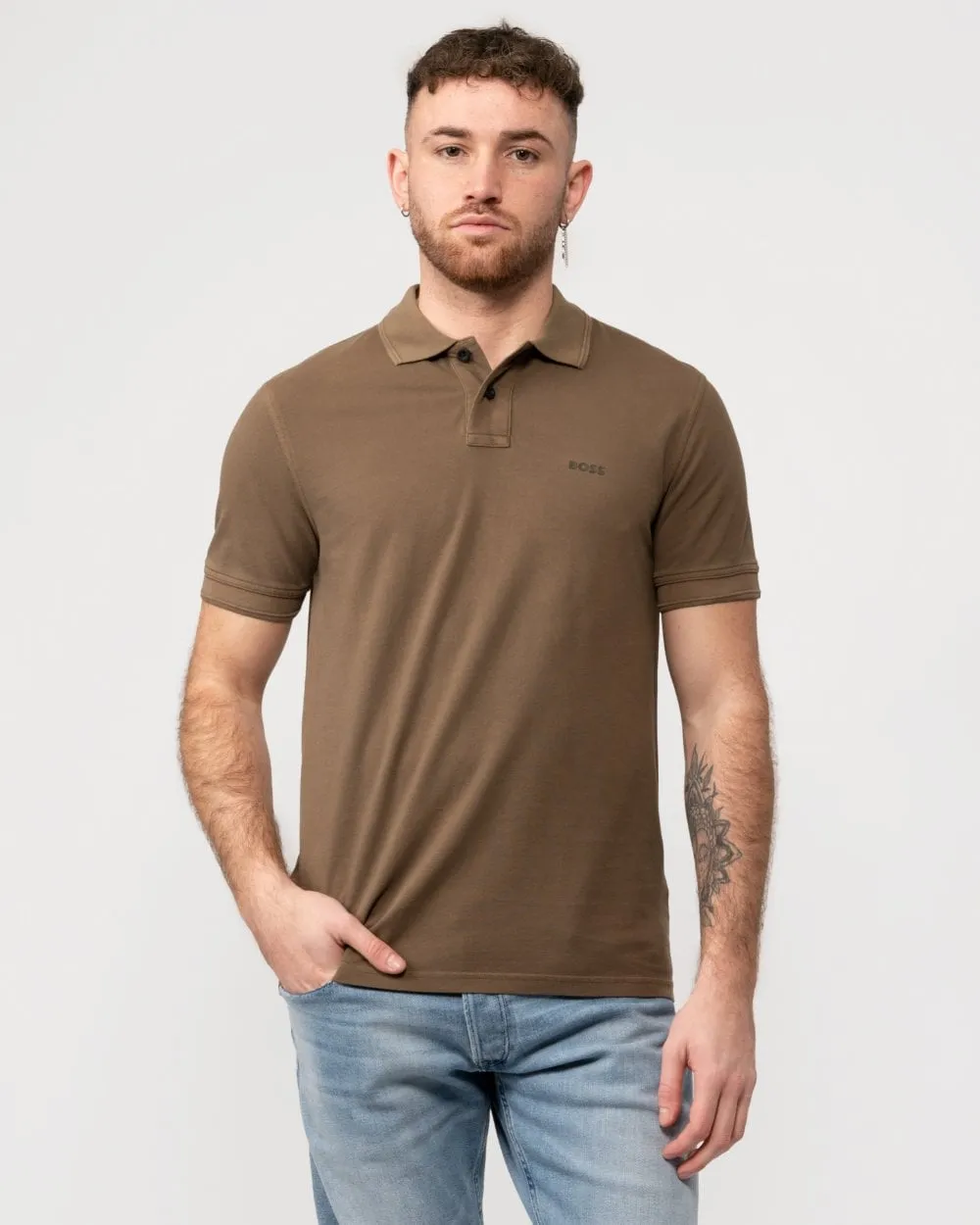 Prime Mens Cotton-Piqué Polo Shirt with Logo Print