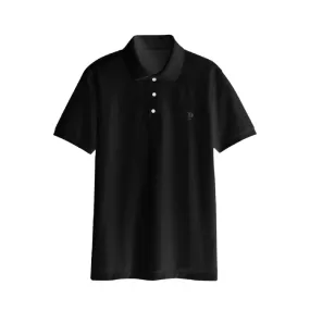 Purple Brand Pique Knit Black Polo