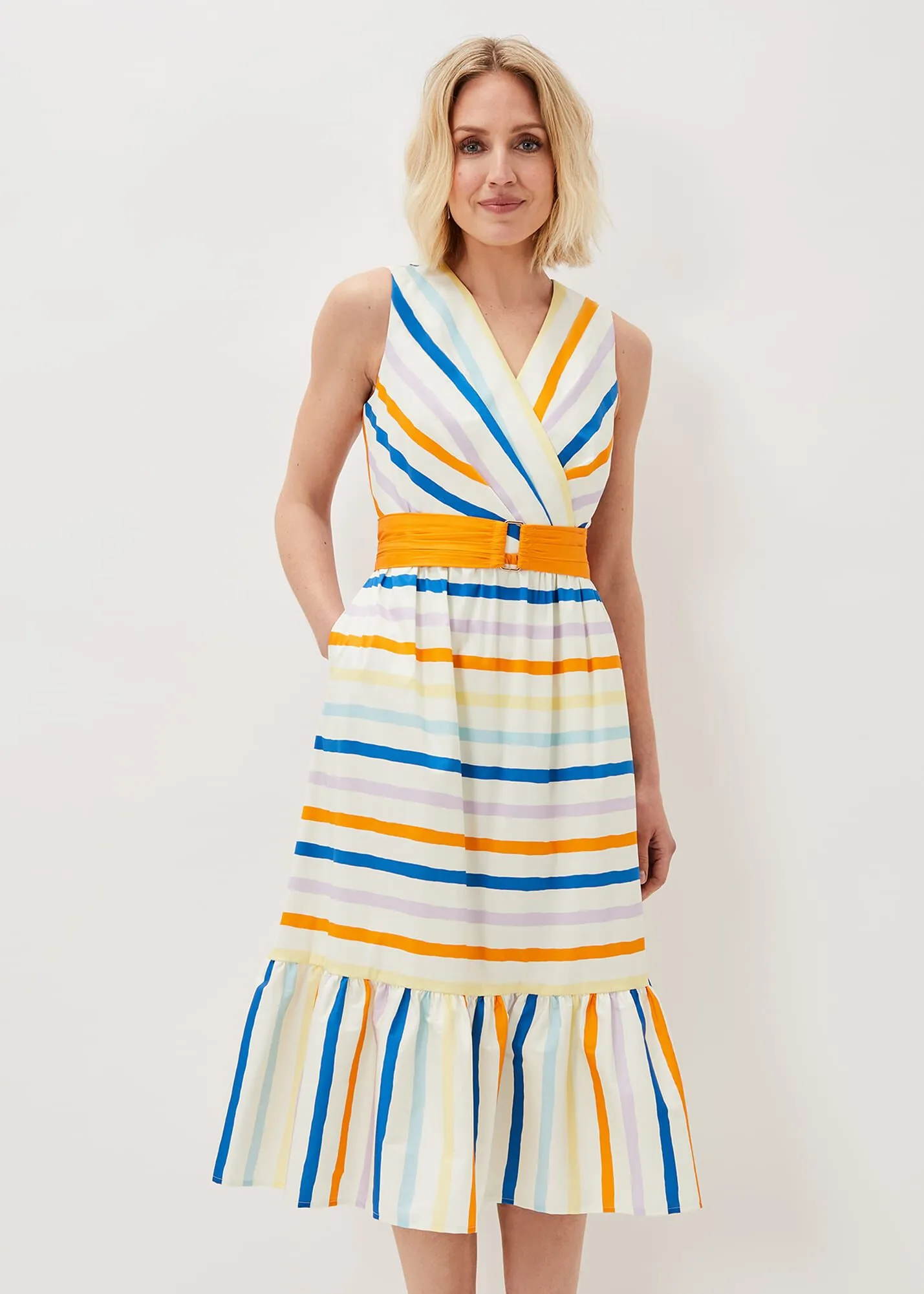 Riley Cotton Striped Midi Dress