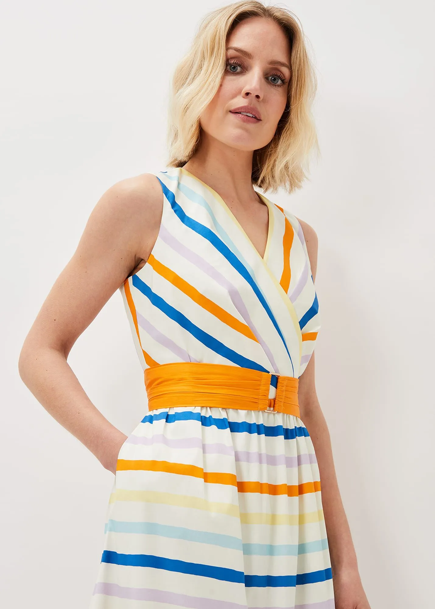 Riley Cotton Striped Midi Dress