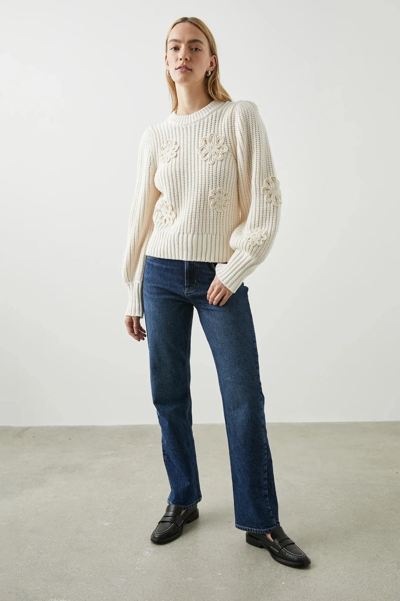 Romy Crochet Daisy Sweater