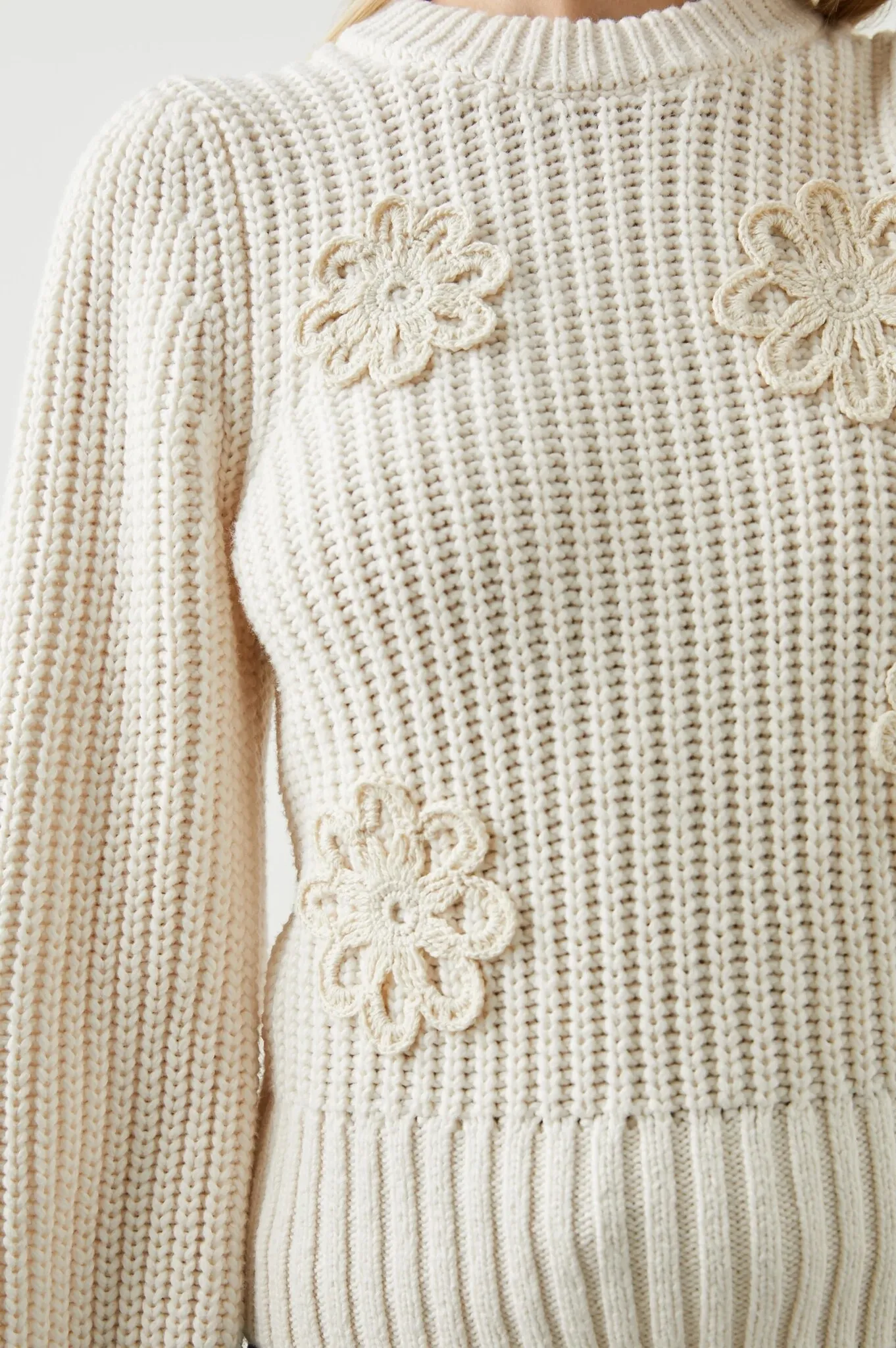 Romy Crochet Daisy Sweater