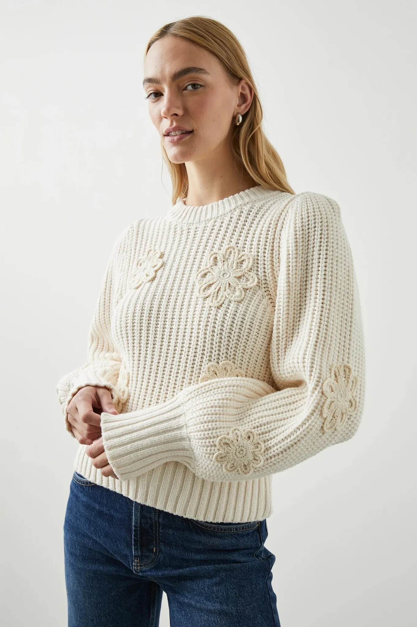 Romy Crochet Daisy Sweater