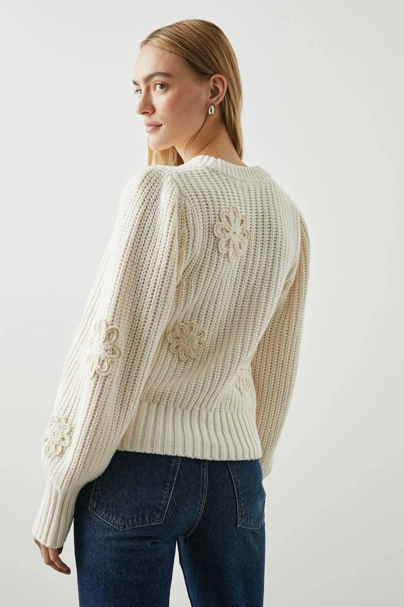 Romy Crochet Daisy Sweater