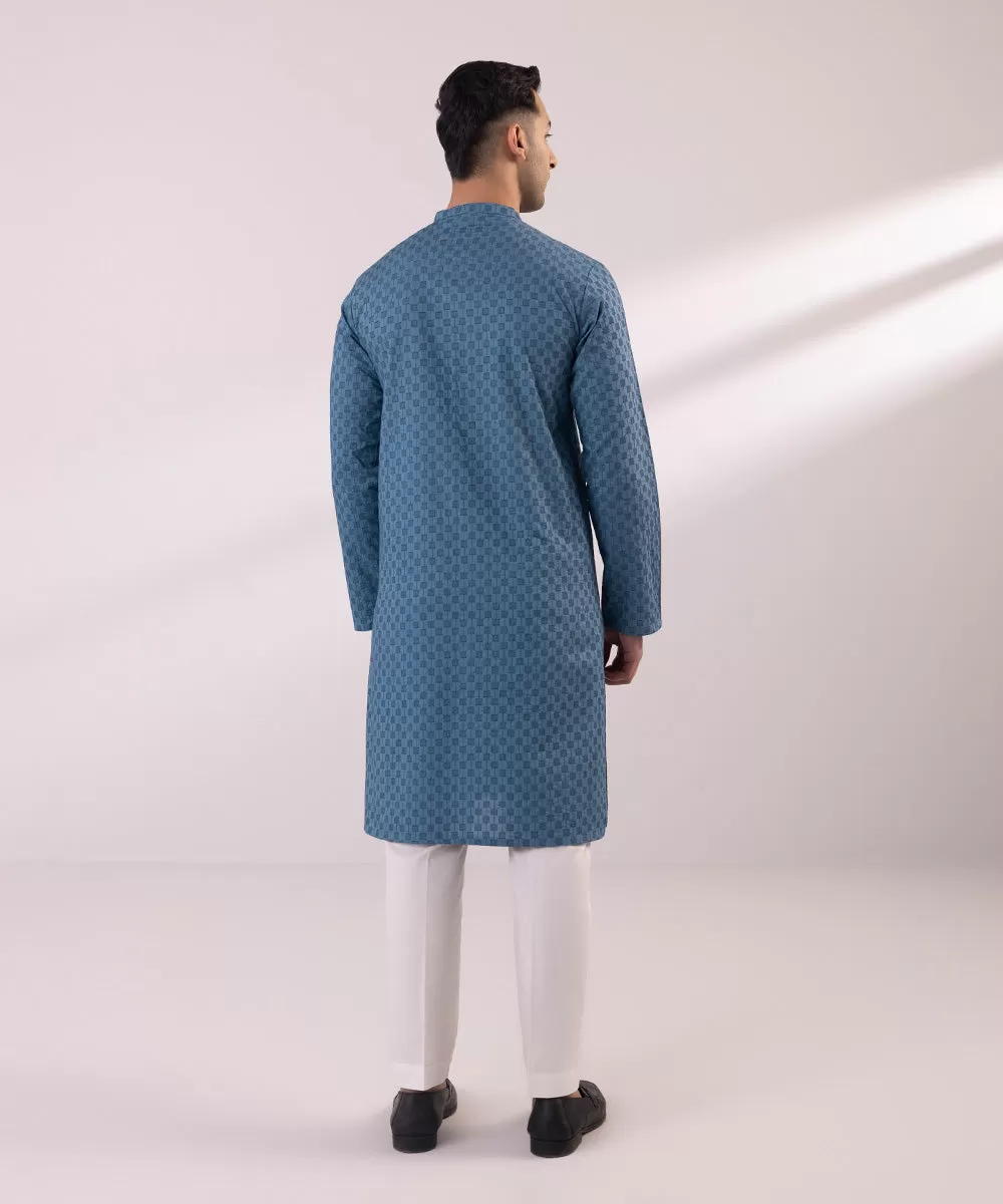 Schiffli Embroidered Cotton Kurta