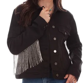 Scully Women's Black Denim Jacket with Rhinestones