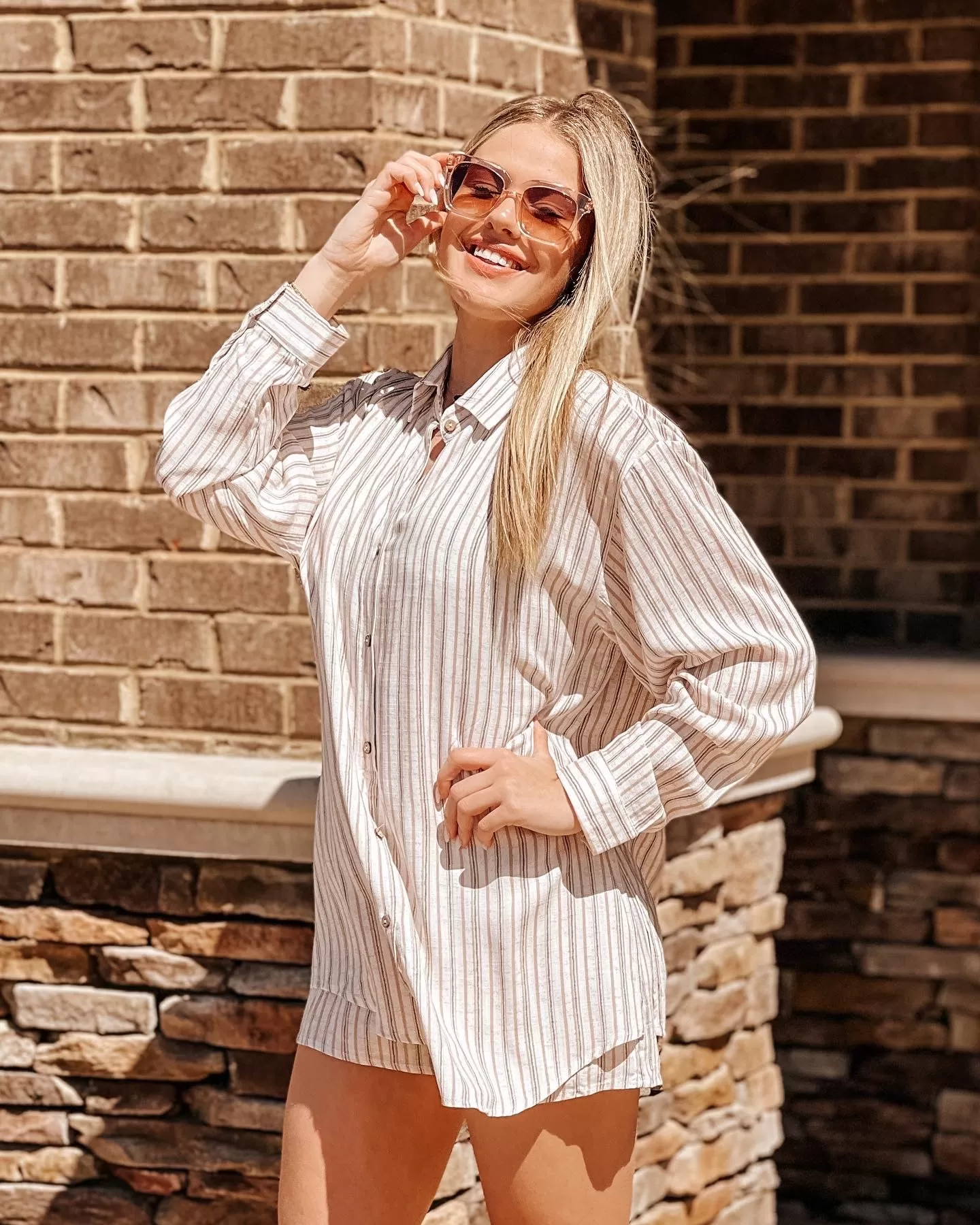 Sierra Striped Button Up Dress