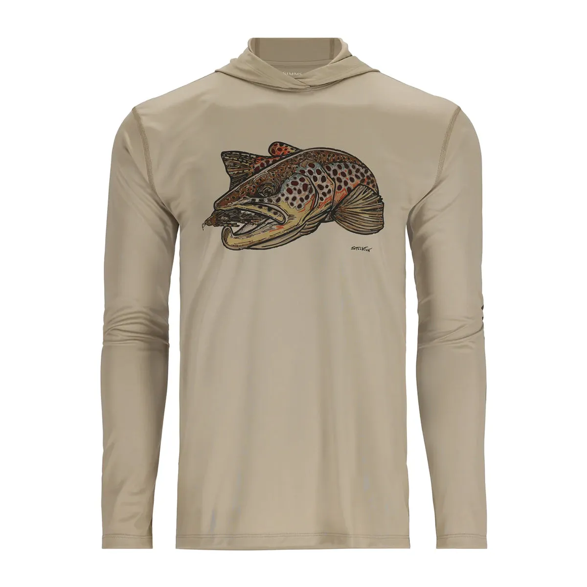 Simms Tech Hoody - Artist Series Stone/Brown Trout