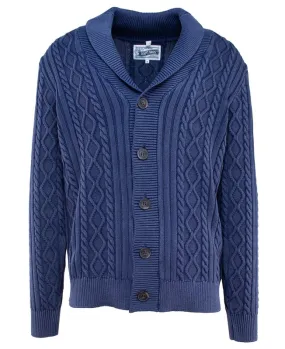 Stonewashed Cotton Cable Knit Cardigan SW2416