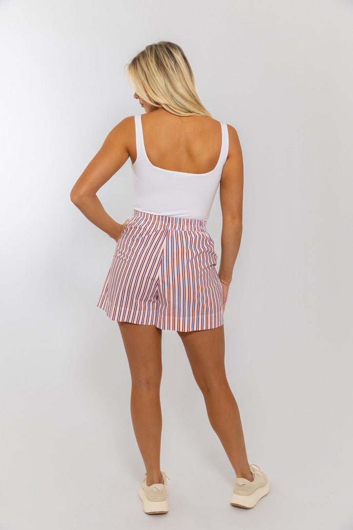 Stripe Poplin Pocket Shorts