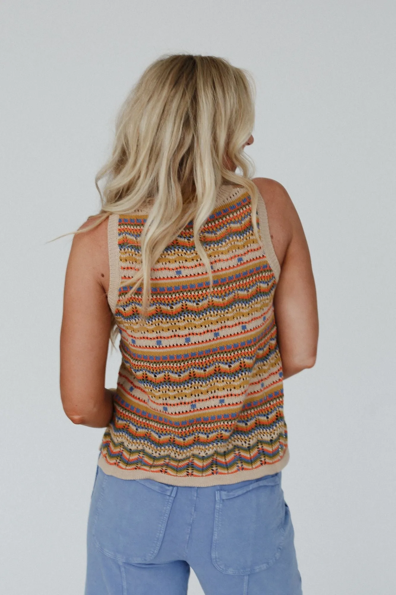 Sunset Sand Geo Pattern Top - Taupe