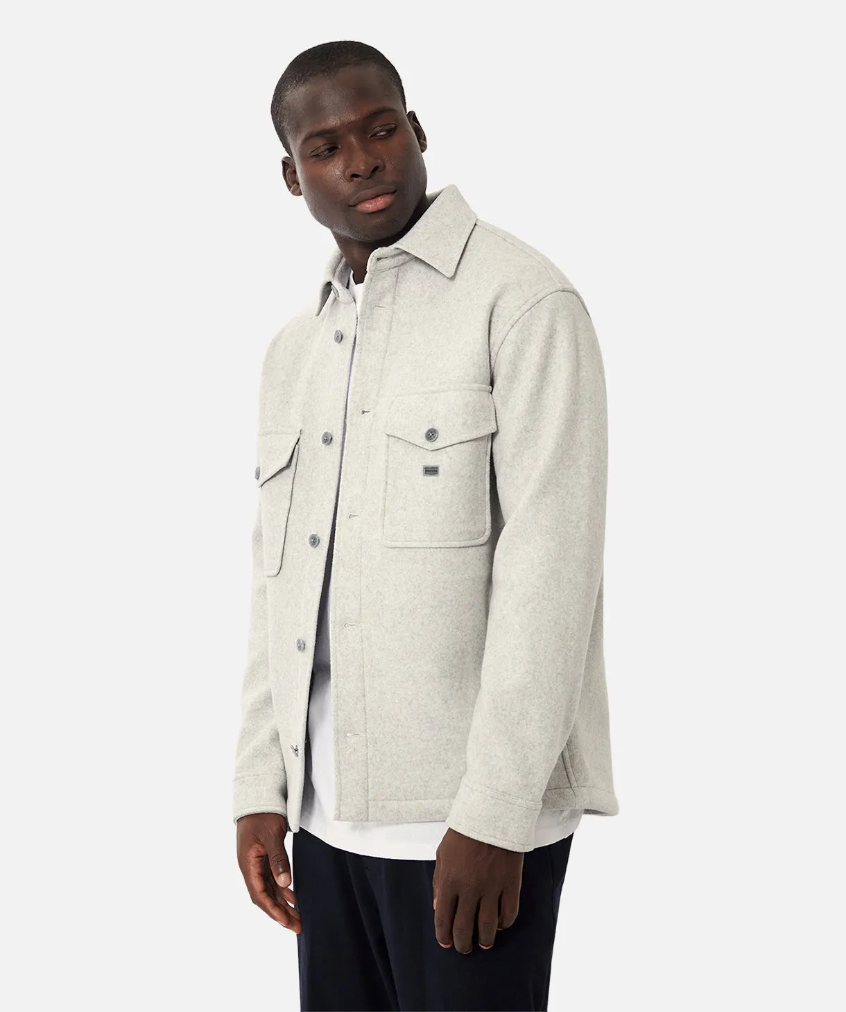 The Coleman Flannel Shirt Jacket - Light Grey