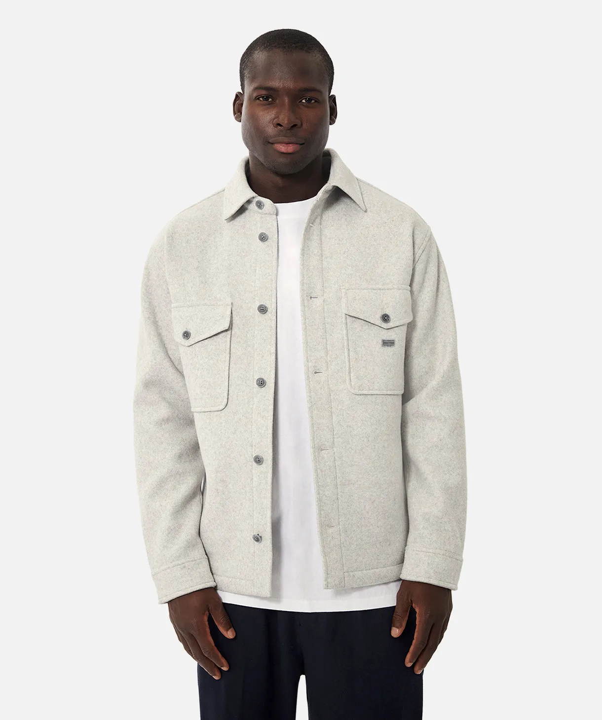 The Coleman Flannel Shirt Jacket - Light Grey